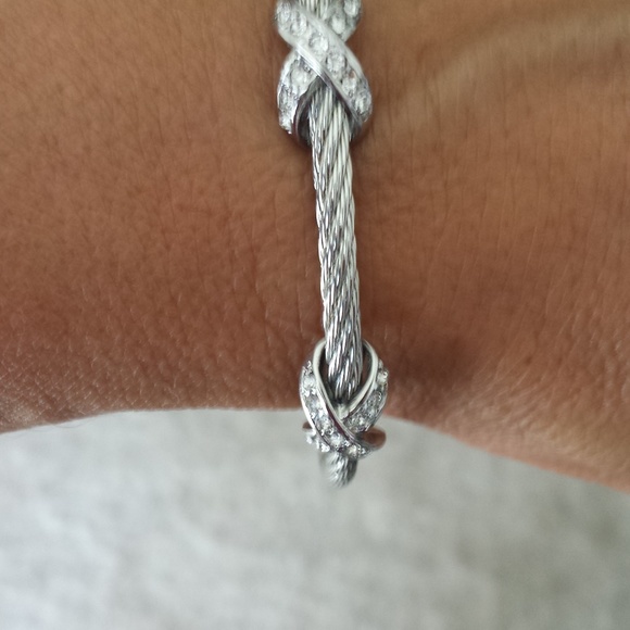 Silver Cable X Bracelet - Picture 2 of 4